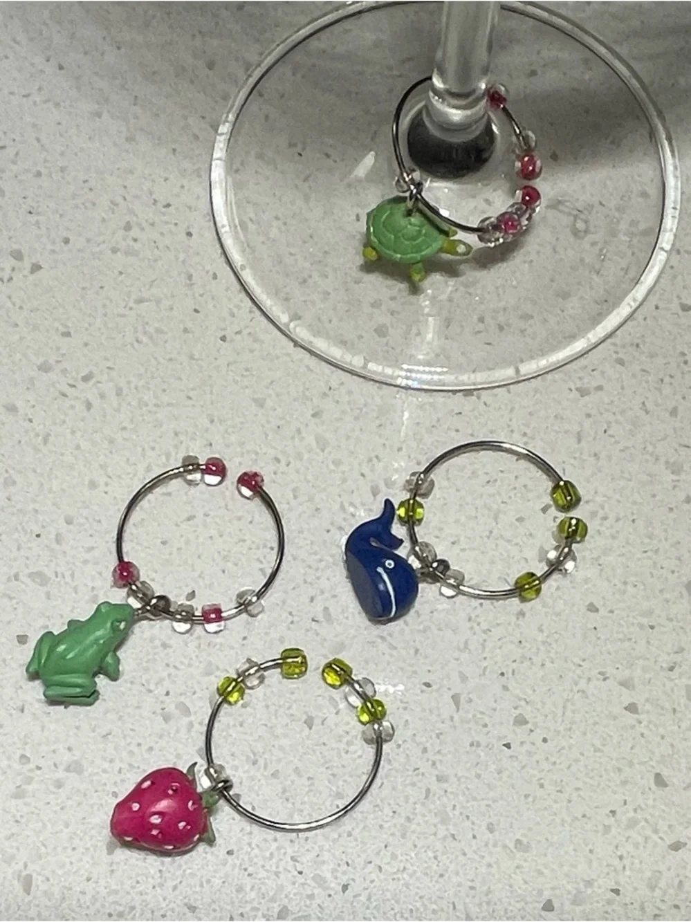 Cute Wine Glass Charms - Set of Four.